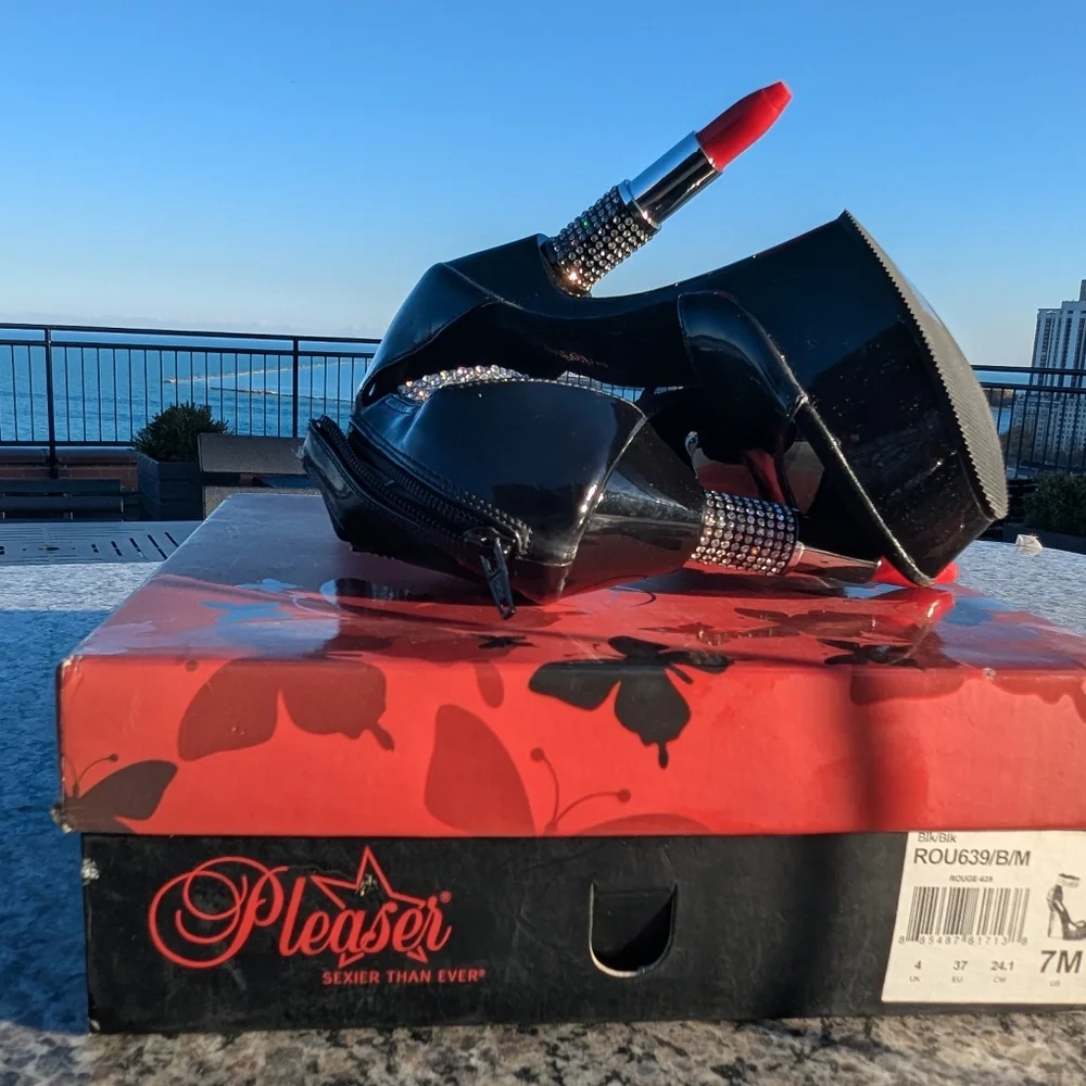 Pleaser Lipstick Heel ROU639/BM - Picture 8 of 9